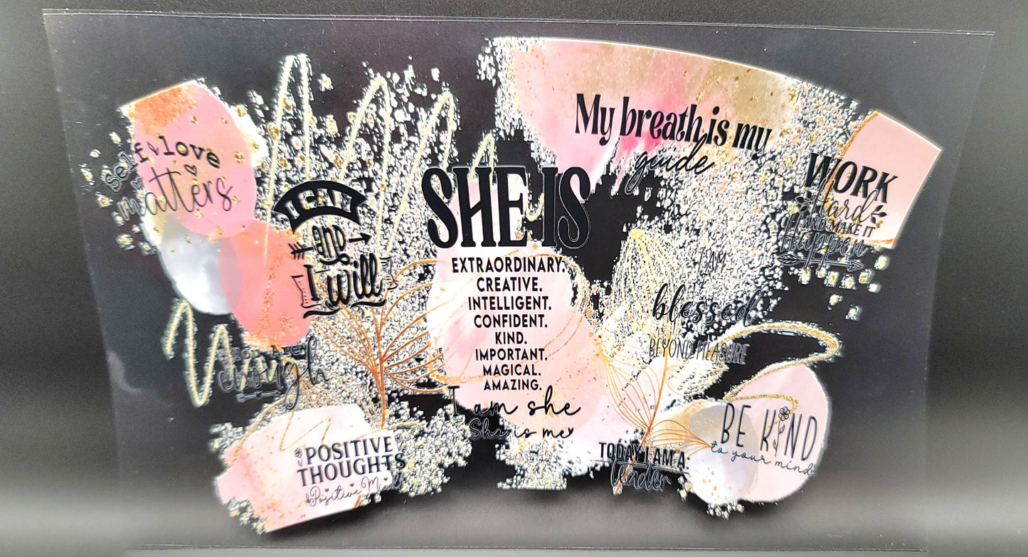 She is strong- 24oz tumbler wrap