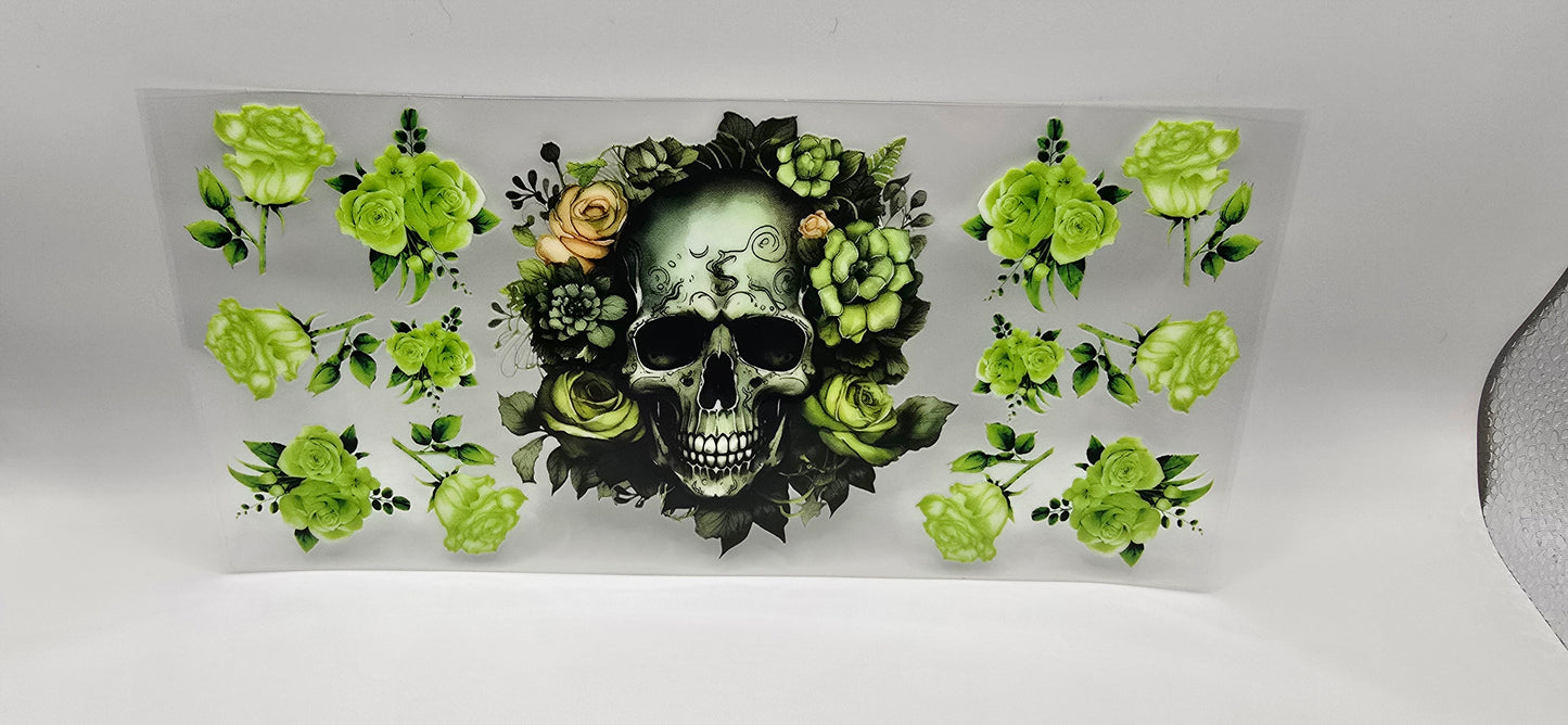 Lime Green Skull Floral 💀🌿