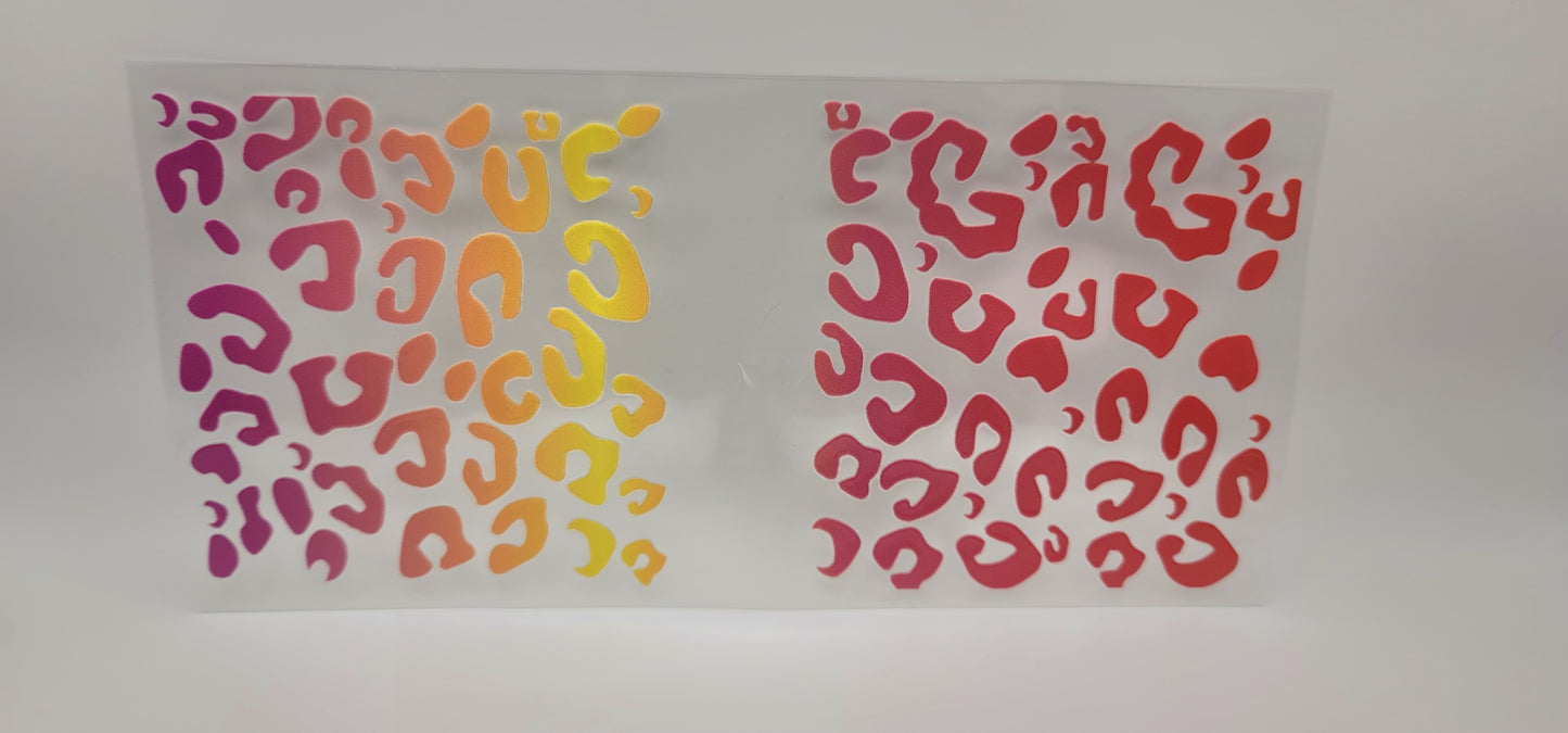 Wildfire leopard - sunset & scarlet print