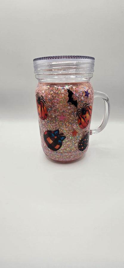 Premade 20oz 🎃 Spooky Sweet Glitter Mason Tumbler