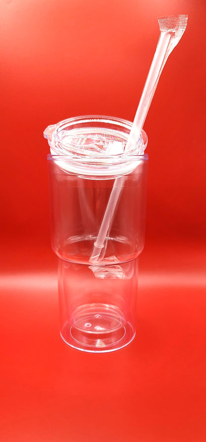 18oz Stanley-Style Snow Globe Tumbler