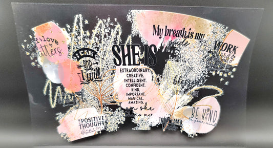 She is strong- 24oz tumbler wrap