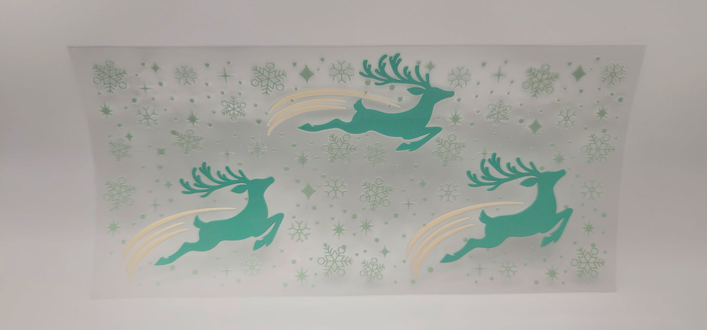 Flying reindeer snowflake