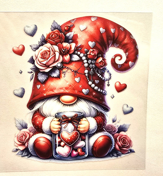 Valentine Gnome Decal
