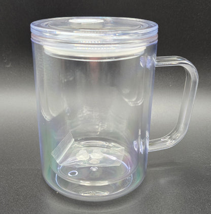 15oz Acrylic Snow Globe Coffee Mug with Handle
