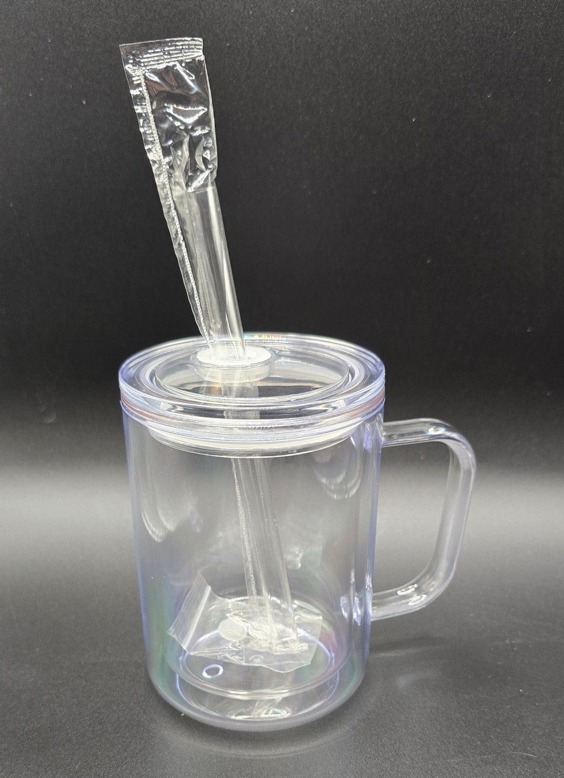 15oz Acrylic Snow Globe Coffee Mug with Handle