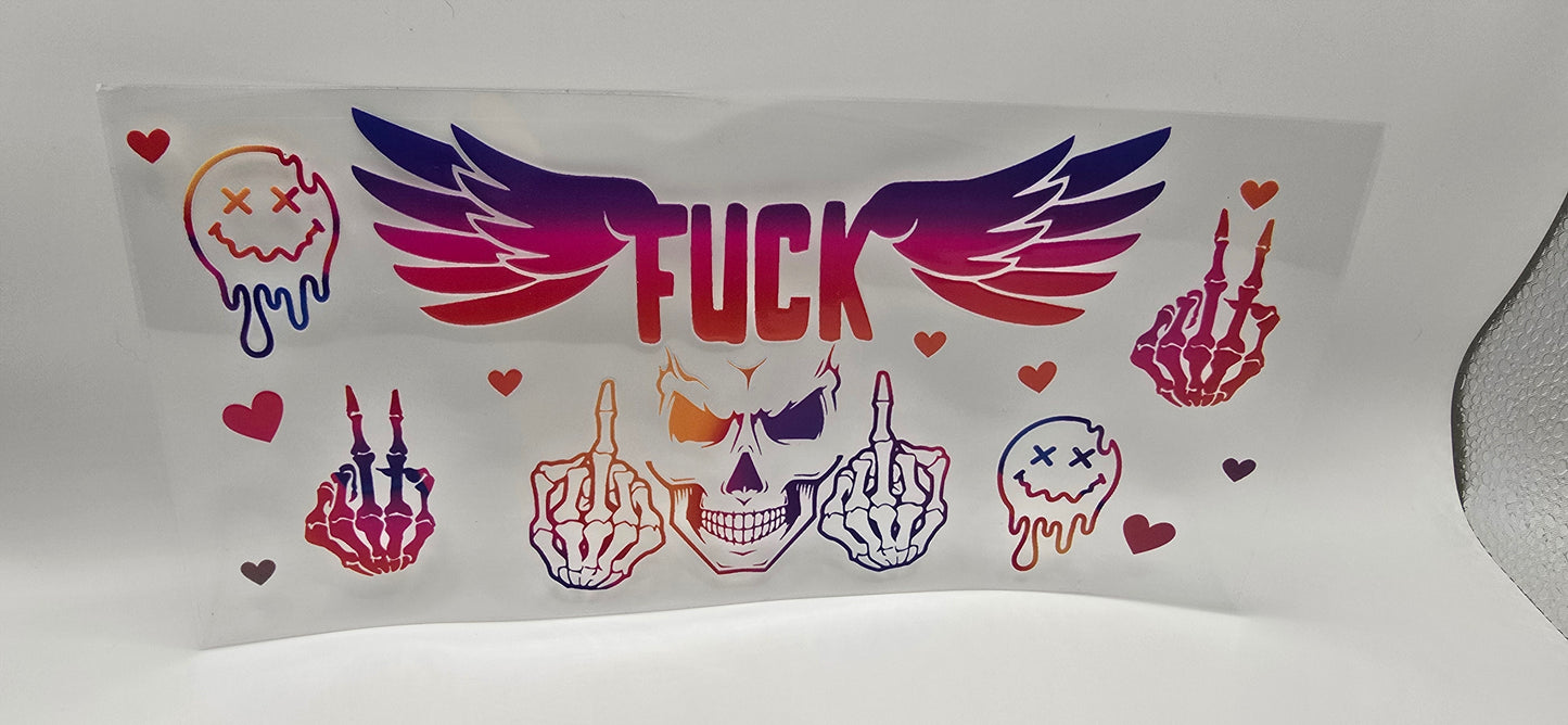 Neon Skull Rebel Wrap – Zero F*cks Given