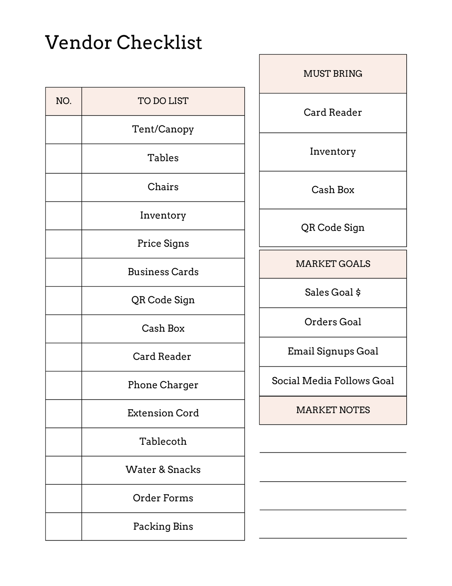 Midnight Outpost Vendor Market Planner