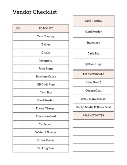 Midnight Outpost Vendor Market Planner